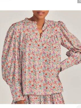 Love shack fancy Liberty of London floral button up blouse XS